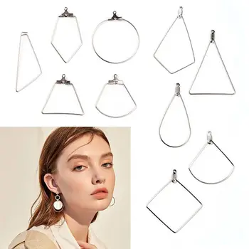 

20Pcs Earring Hooks Teardrop Square Round Irregular Shape Earrings Pendant Beading Hoop Earrings Findings Jewelry Making