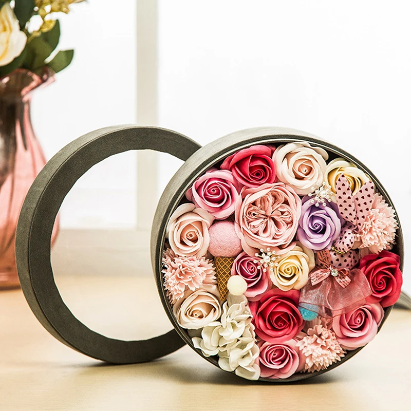 Thanksgiving Valentine's Day gift box simulation rose party birthday room decoration gift rose soap flower