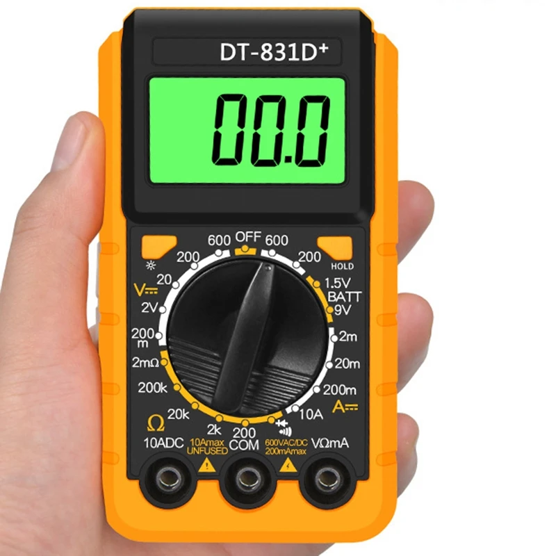 DT-831D+ цифровой мультиметр, электрический мультиметр для обслуживания, измеритель напряжения, прибор для домашнего обслуживания