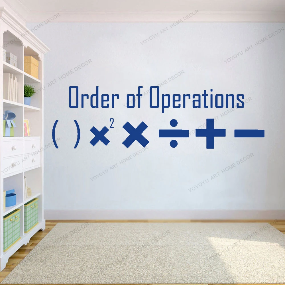 

Order of Operations Math Symbols Wall Stickers Kids Room Vinyl Wall Decal Classroom Decals Teacher Decor Sticker CX1043