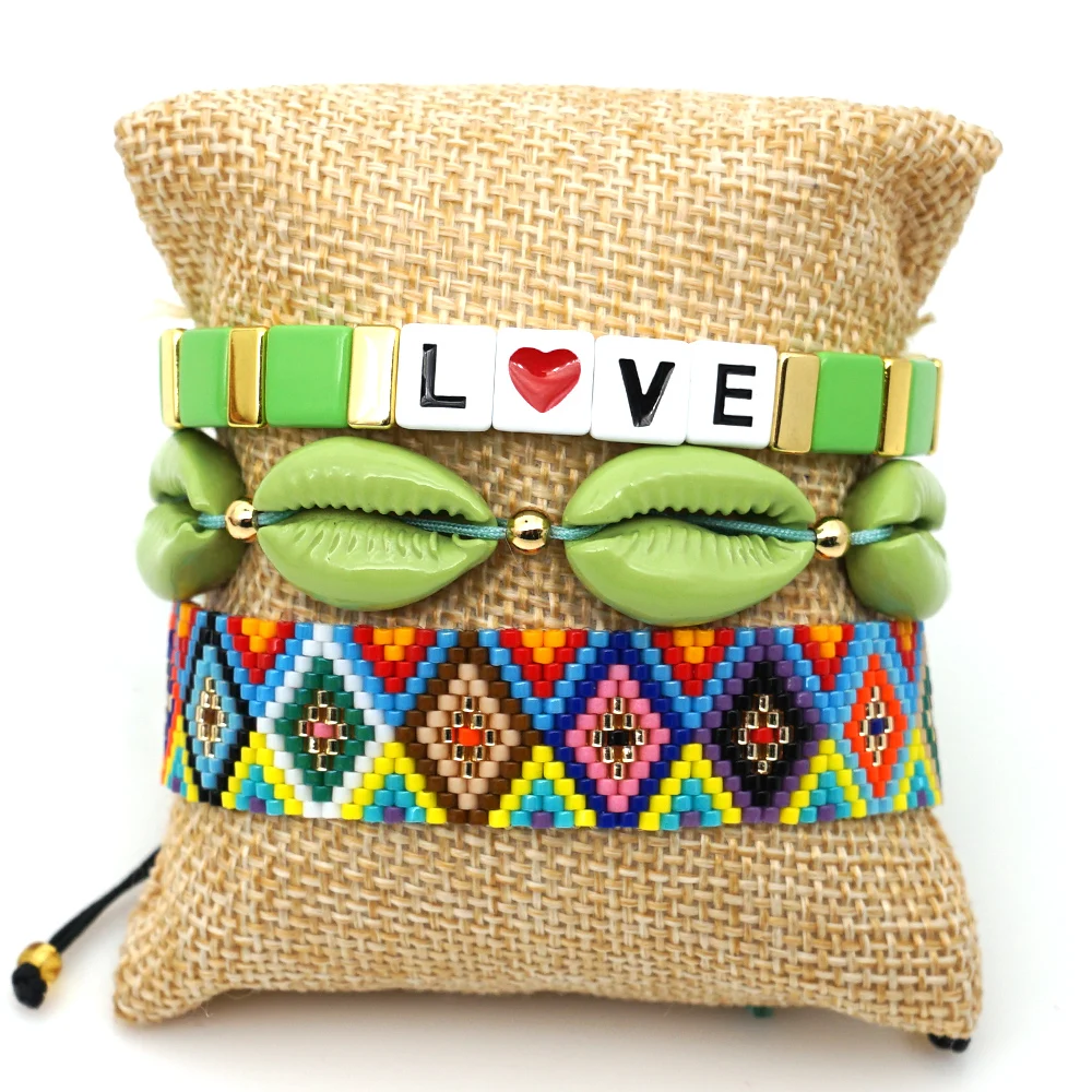 Go2boho MIYUKI сердце браслет Pulseras Mujer Moda эмаль плитка браслеты сглаза ювелирные изделия для женщин браслет ручной работы для ношения выше локтя