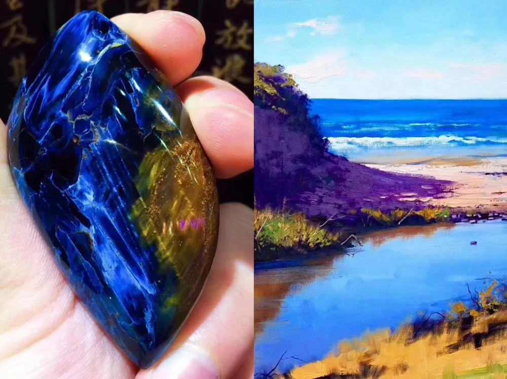 Натуральный синий драгоценный камень Pietersite 57x30x10 мм кошачий глаз мощный Chatoyant женское ожерелье кулон кристалл исцеление AAAAA