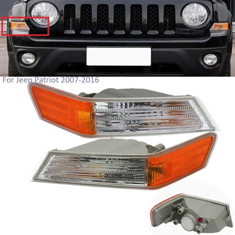 

YTCLIN Turn Signal Light for Jeep Patriot 2007-2016 Auto Signal Right/Left Side Corner Light No Bulb 68004181AC 68004180AC