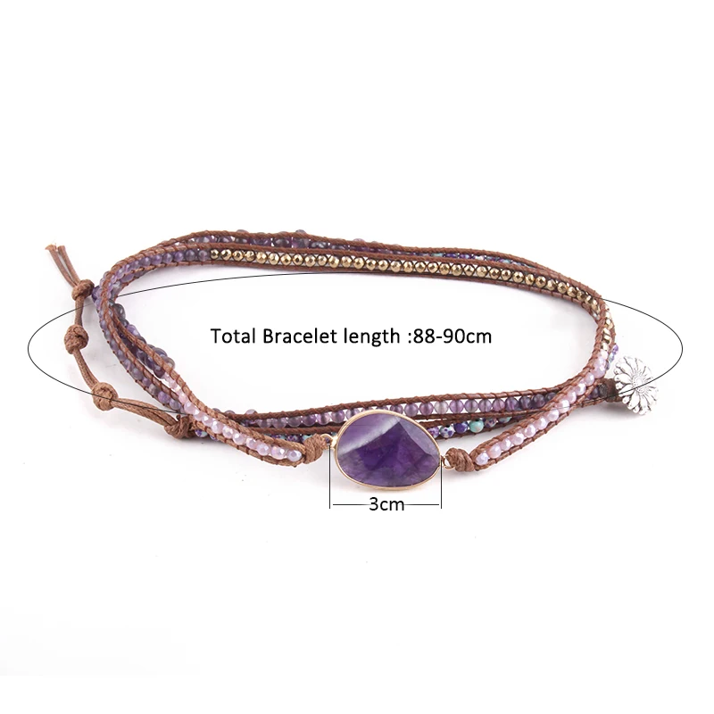 Mode Bohemian Sieraden Boho Armband Gemengde Natuurstenen En Charme Handma Wrap Armbanden Cadeau