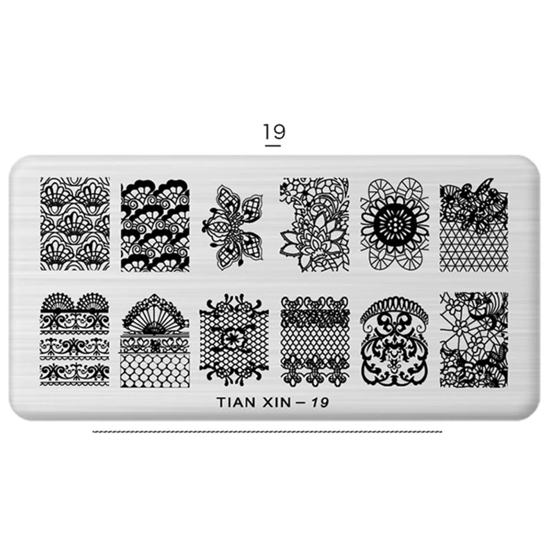 Nail Stamping Plates DIY Nail Stamper Nail Stencil Nail Charm Nail Deco Nail Art Accessoire Nail Designs Nail Art Decorations - Цвет: 19