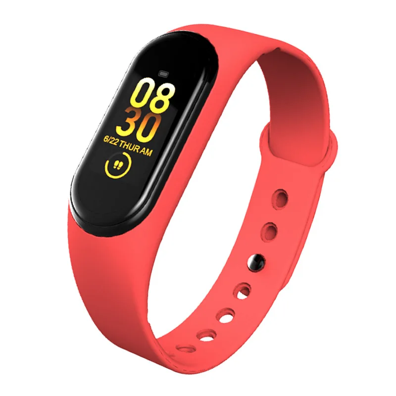 M4 смарт-браслет Bluetooth спортивные браслеты беспроводной смарт-браслет часы кровяное давление водонепроницаемый измерение для Xiaomi huawei - Цвет: Red