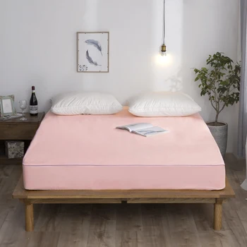 

100 Polyester bedspread bed sheet on elastic band waterproof elastic Fitted Sheet bed linen Cover bedding set Protector