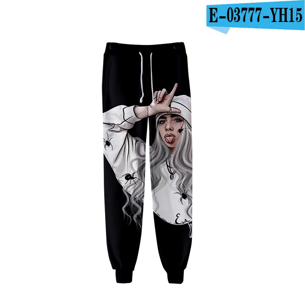 Billie EIlish trousers ladies / men's fashion hip hop casual trousers 3D print Billie EIlish girl autumn cute Harajuku trousers - Цвет: 3D