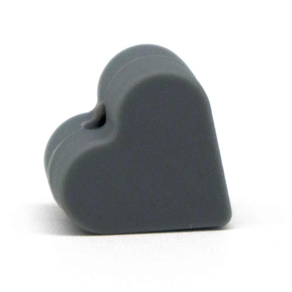 Dim Gray Heart 20 шт Мини-корона, звезды, силиконовые бусины, сердце, сделай сам, браслет, силиконовые коралловые бусины для изготовления ювелирных изделий, BPA Free Perle, детские товары - Цвет: Dim Gray Heart