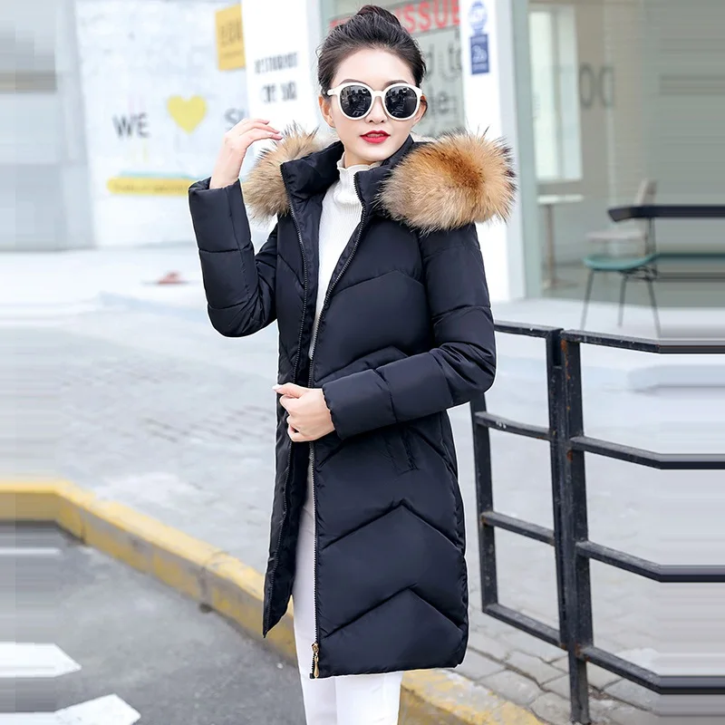 Зимняя женская куртка больших размеров 6XL, зимнее женское пальто с капюшоном, хлопковое плотное теплое зимнее пальто с мехом, Женская куртка, длинная пуховая парка