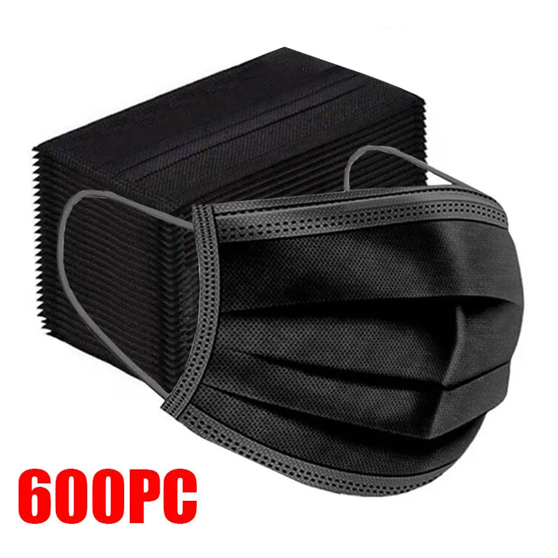 Mascarilla desechable no tejida de 3 capas, máscara filtro facial antipolvo transpirable, máscaras de adulto, envío rápido, 10-600 Uds.