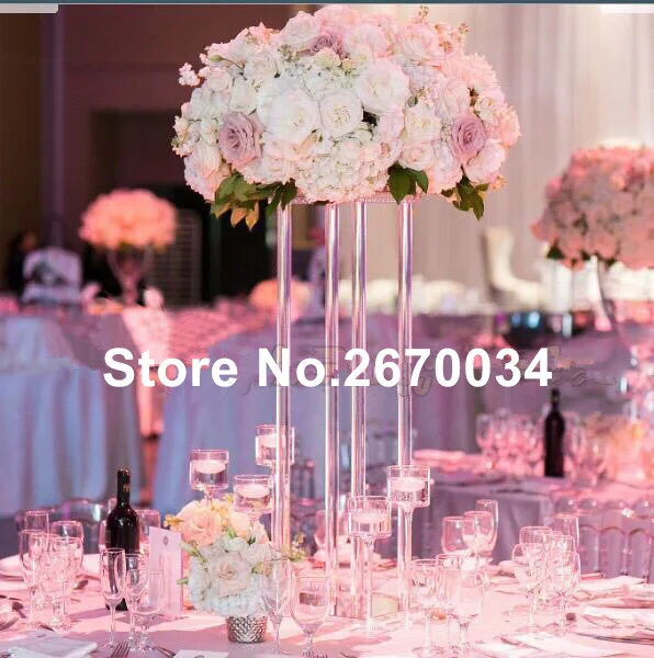 

10pcs/Lot Acrylic Floor Vase Clear Flower Vase Table Centerpiece Marriage Modern Vintage Floral Stand Columns Wedding Decoration