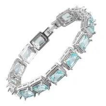 Высокое качество звено Браслет AAA кубический цирконий CZ свадебные украшения Белое Золото Заполненные цепи браслеты для женщин Прямая поставка