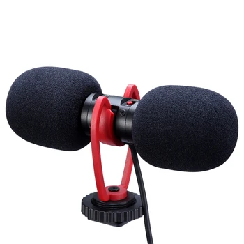

Sairen T Mic Dual-Head Super Cardioid Stereo Record Microphone on Camera DSLR Shutgun Microphone Interview Live Mic Usb Mic