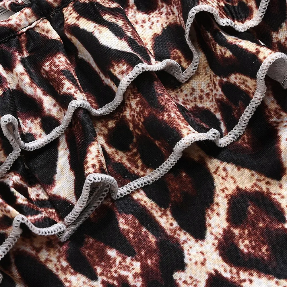 2pcs babu girl leopard clothes set (1)