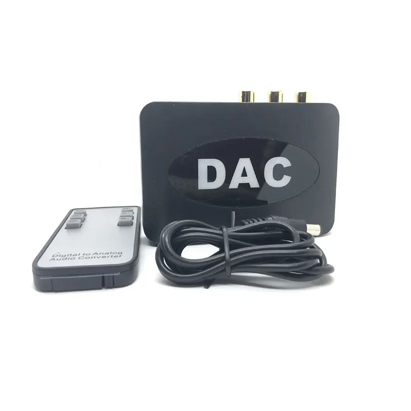 

192KHZ DAC Optical to RCA Toslink Coaxial 3.5MM Jack Audio Converter with Volume Remote Control Optical Cable Converter Adapter