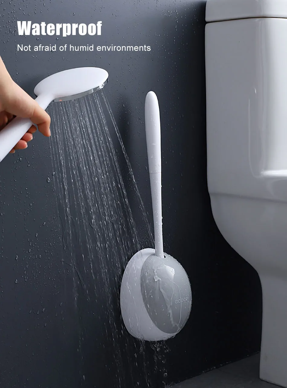 Xiaomi home Silicone Toilet Brush for WC Accessories Drainable Toilet Brush Wall-Mounted Cleaning Tools Bathroom Accessories Set