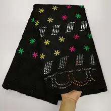 Хлопок нигерийская кружевная ткань высокого качества Африканское сухое кружево швейцарская вуаль кружевная ткань для женского платья