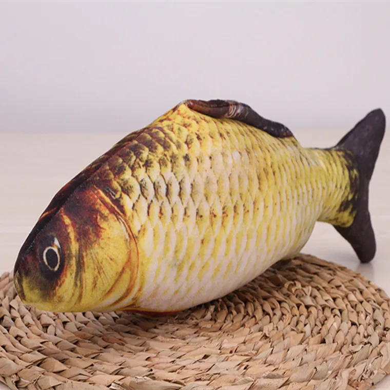

Pet Soft Plush 3D Fish Shape Cat Toy Interactive Gifts Fish Catnip Toys Stuffed Pillow Doll Simulation Fish Playing Toy For Pet