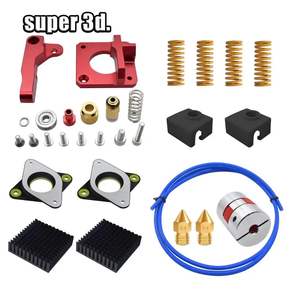 type2 MK8 bowden extruder feeder kit for Creality Ender 3 CR10 10s 1.75mm+hot bed leveling spring+ Motor Dampers+1m blue Teflon tube - Цвет: type2