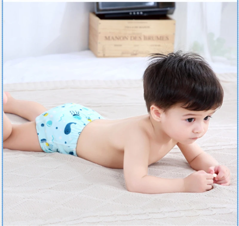 Baby Training Pants Cloth Diapers Washable 6 Layers Gauze Cover Breathable Spring Reusable Newborn Diaper 0-3Y Toddler Panties