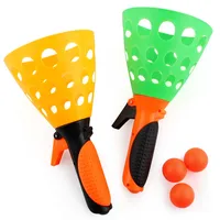 1 Pairs Garden Outdoor Sports Traning Game Toy Double Launch Throw Catch Ball Set Parent-Child Interactive Toys Bouncing Ball 2