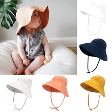

Big Brim Baby Sun Hat Newborn Baby Girl Hats Caps Summer Spring Kids Bucket Hat Cotton Linen Children Cap for Beach Travel