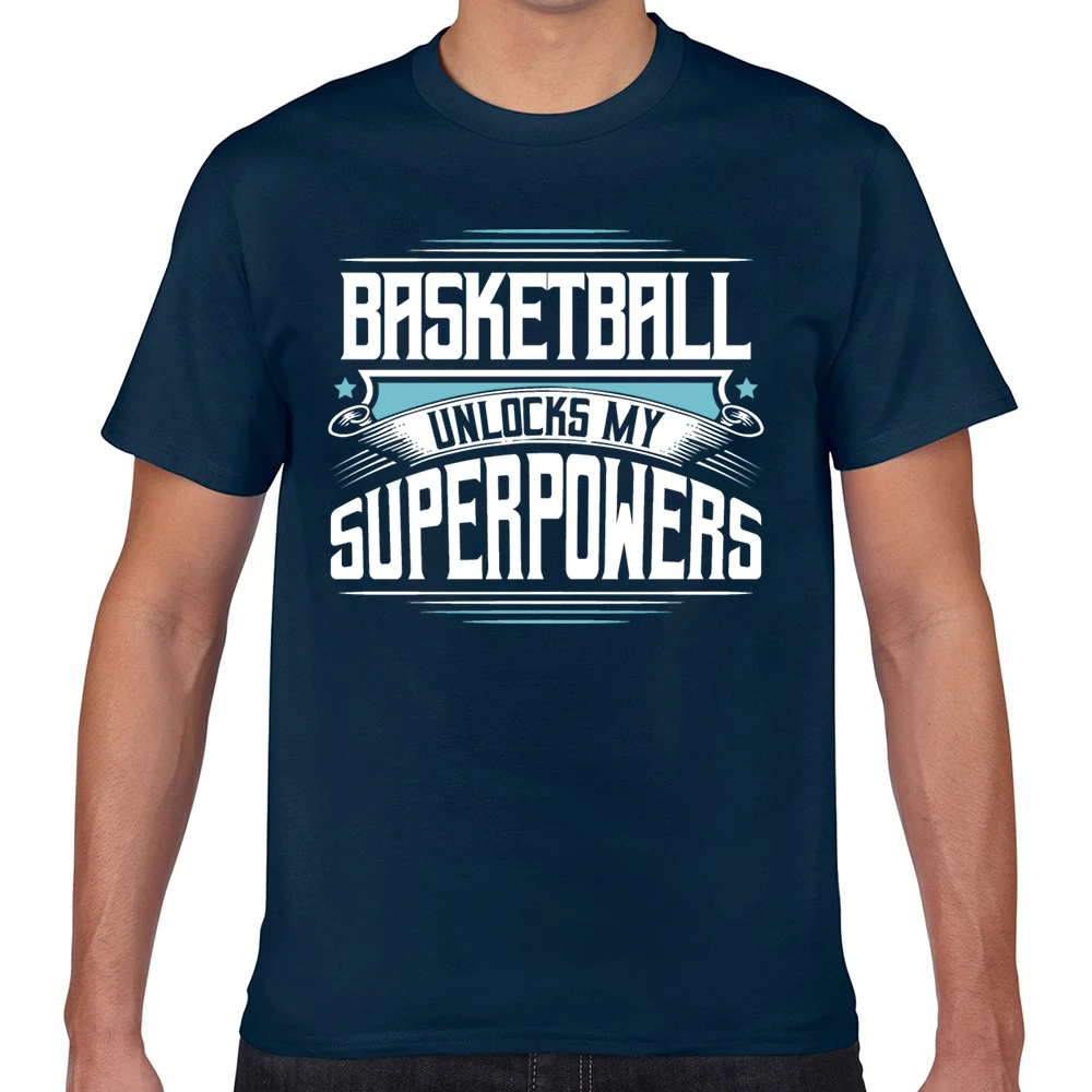 Tops T Shirt Men cute awesome basketball player superpower love fun Fashion White Short Male Tshirt | Мужская одежда