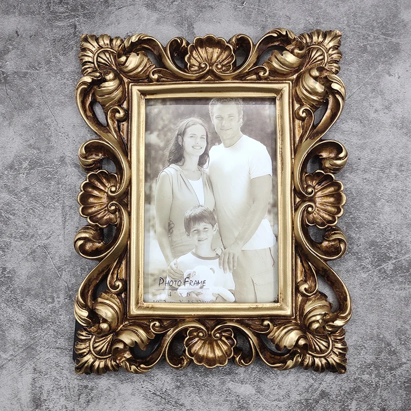 Модная яркая Золотая Роскошная фоторамка в стиле барокко из смолы|fashion photo frames|photo