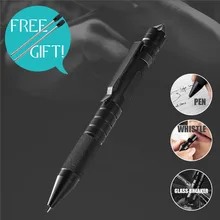 Stylo tactique multifonction 3 en 1, sifflet, autodéfense d'urgence, outil EDC, survie en plein air, auto sauvetage, livraison directe