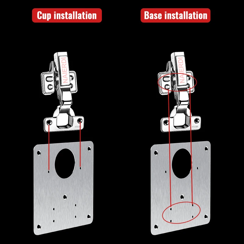 NAIERDI 1/2/4/8PCS Hinge Repair Plate Resistant Stainless Steel Furniture Mounted Plate Cabinet Door Hinges Repair Mount Tool hinge repair plate