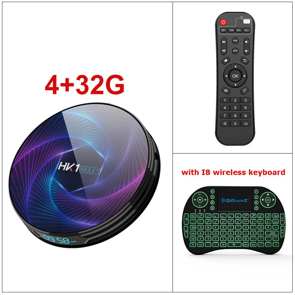 Восьмиядерный RK3368PRO HK1 MAX Plus Android 9,0 Smart tv Box 4 Гб 128 Гб 1080P H.265 4K HK1MAX телеприставка PK H96MAX X96MINI - Цвет: 4G32G ADD I8