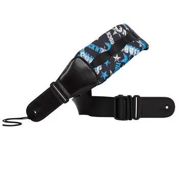 

Guitar Bass Plus Cotton Thickened Blue White Star Decompression Strap