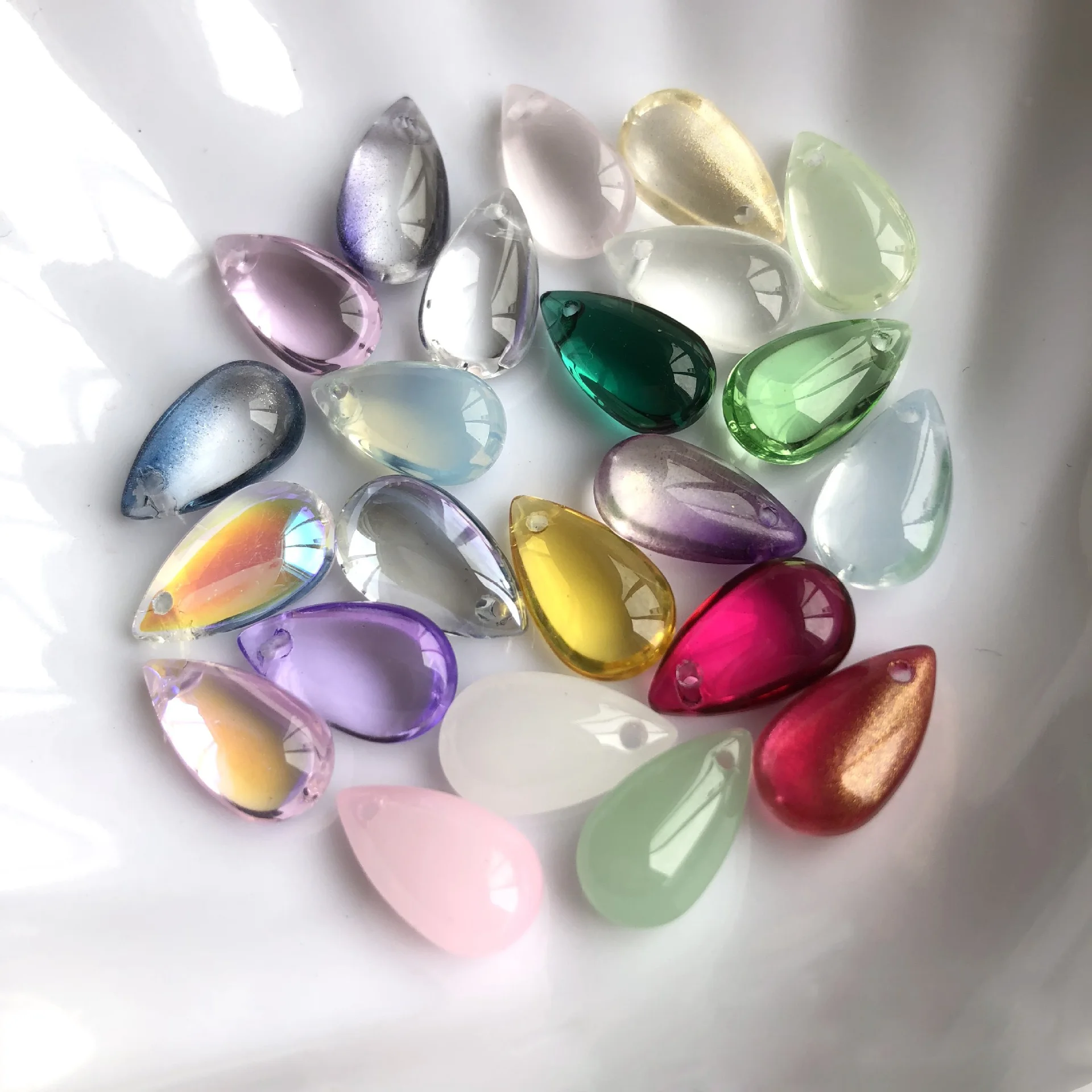Crystal Beads 10pcs 15x8mm Teardrop Crystal Glass Top Drilled Loose Pendants Beads For Jewelry Making DIY Earring Findings crystal beads