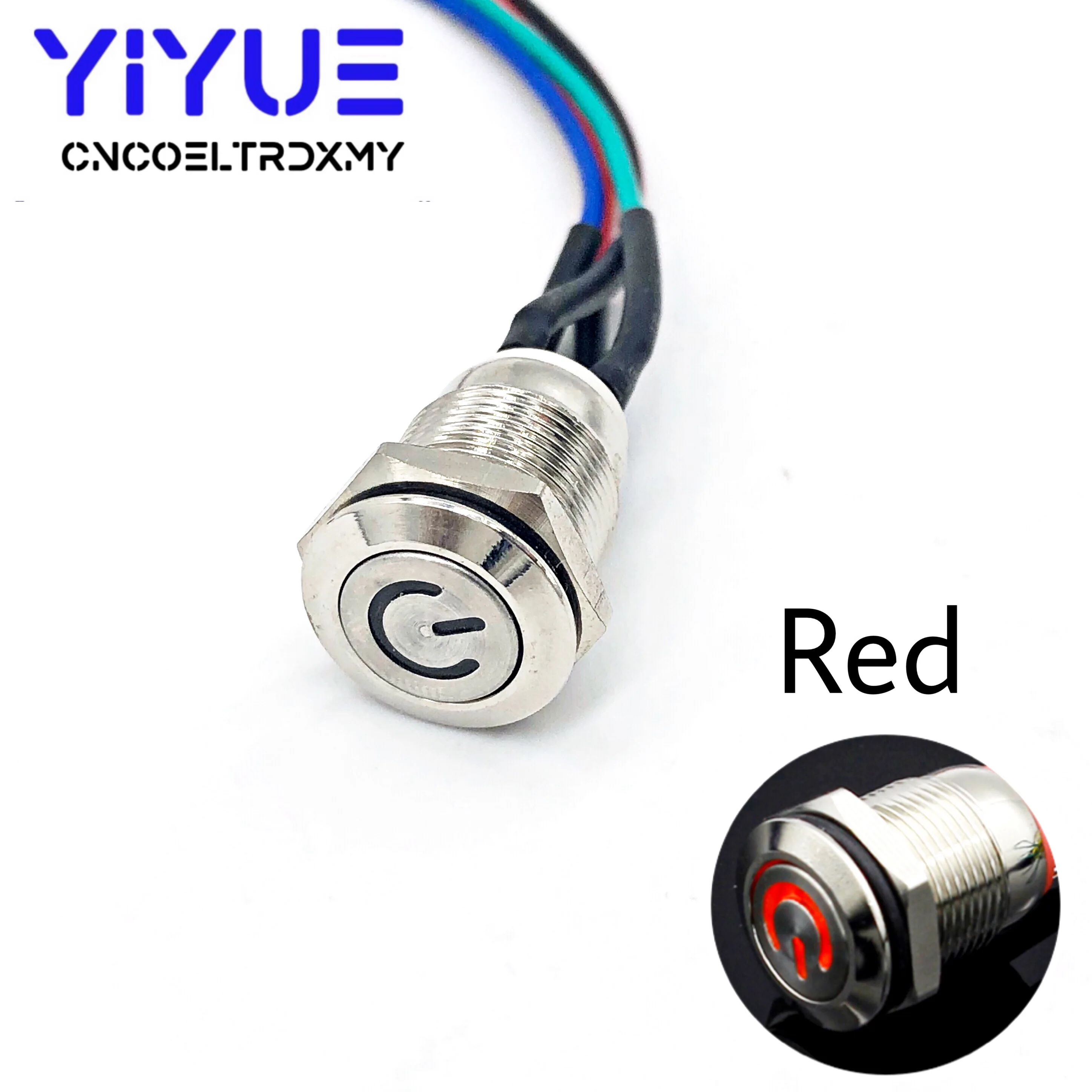 1 комплект водонепроницаемый металлический кнопочный переключатель для