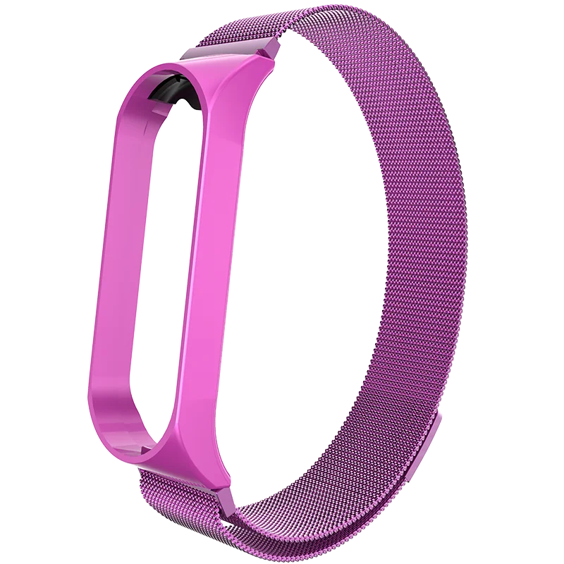 Mi Band 4 ремешок обновленный Магнитный Миланский Браслет из нержавеющей стали роскошный ремешок на запястье для MiBand 4/3 умный Браслет - Цвет: purple