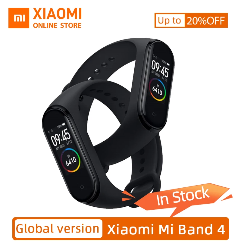 Xiaomi Mi Band 4 фитнес Смарт часы с пульсом 0 95 &quotAMOLED цветной сенсорный экран miband