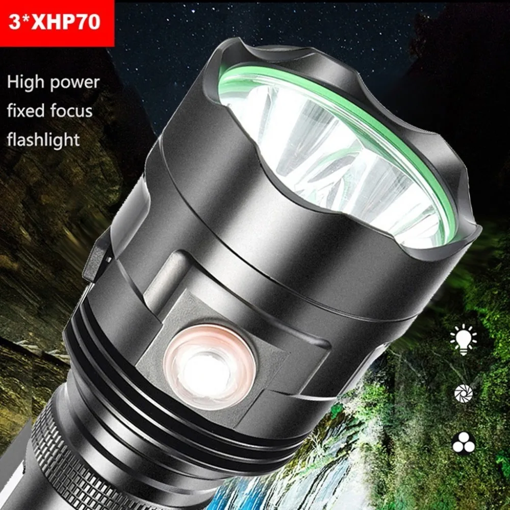 3XHP90 LED Torch Flashlight Waterproof USB Rechargeable Flashlight Lamp Ultra Bright Led Lamp 5 Modes Lanterna 40DEC11 (5)