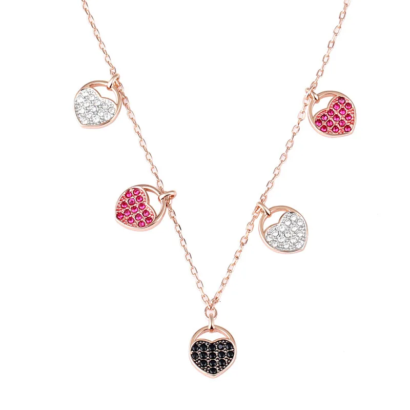 

MANDY Classical High Quality Graduation Heart In Original SWA Necklace Form