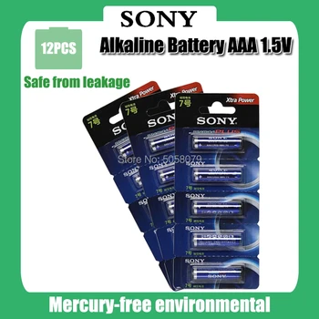 

12pcs Original Sony LR03 AM4 1.5V AAA Alkaline Battery For Electric toothbrush Toy Flashlight Mouse clock Dry Primary Battery