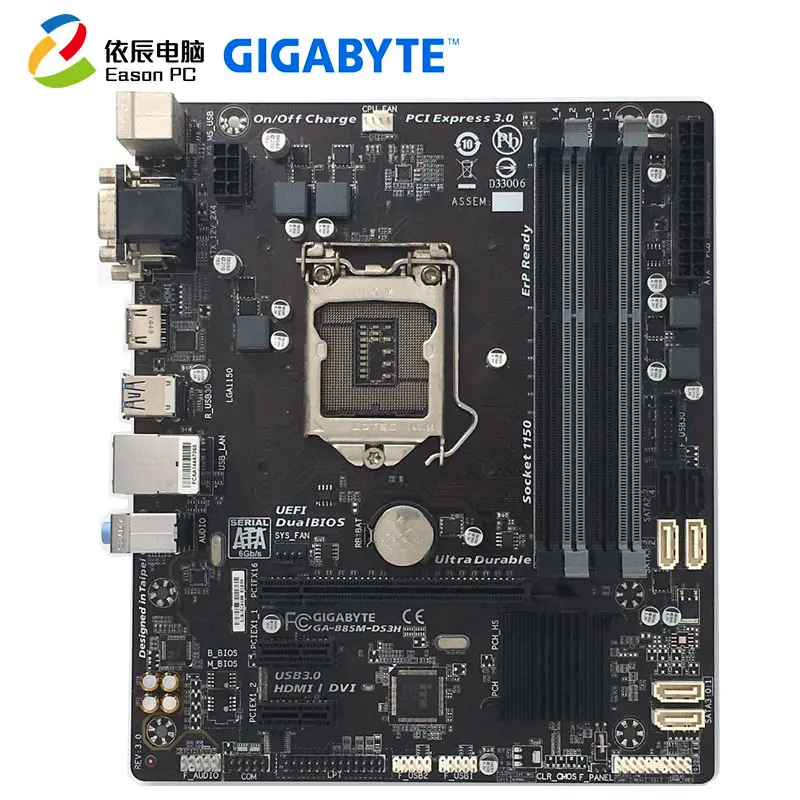 Настольная Материнская плата GIGABYTE GA-B85M-DS3H LGA1150 DDR3 i3 i5 i7 USB3.0 Micro-ATX | Компьютеры и