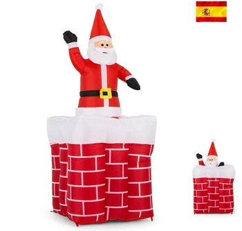 

Papa Noel Santa Claus hinchable Chimenea Decoración Navidad 1,8m luz con motor