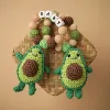 1 Pc Customized Baby Name Teether Bracelet Avocado Beech Wooden Pendant Newborn Rattle Toys Infant Teething Rattle Shower Gift 1