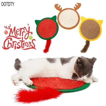 

Cat Scratching Pads Ears Shape Sisal Scratcher Board Space Saving Toy Grinding