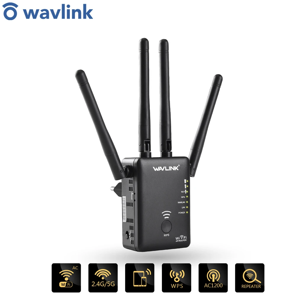Range Signal-Amplifier Extender-Wifi Router/access-Point Wavlink Ac1200 External-Antennas