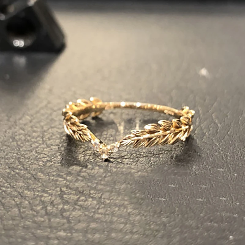Вечерние кольца Peace из пшеницы, Женские Ювелирные Кольца, золотые кольца для растительного символа, женские кольца