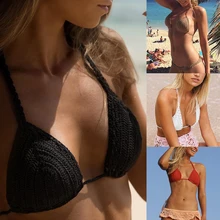 Сексуальный Топ бикини с вязанными полосками, бандажный купальник, пляжная одежда для женщин, бикини, топы, купальник, женский купальный костюм, бикини, feminino