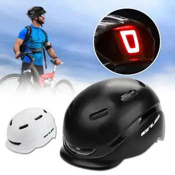 

2019 Bicycle Cycling Helmet Ultralight EPS+PC Cover MTB Road Bike Helmet Integrally-mold with USB Charging Taillights Safely Cap