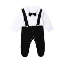 Боди для маленьких мальчиков, ремешок комбинезона, футболка, комплект одежды, комплекты для детей 0-12 месяцев