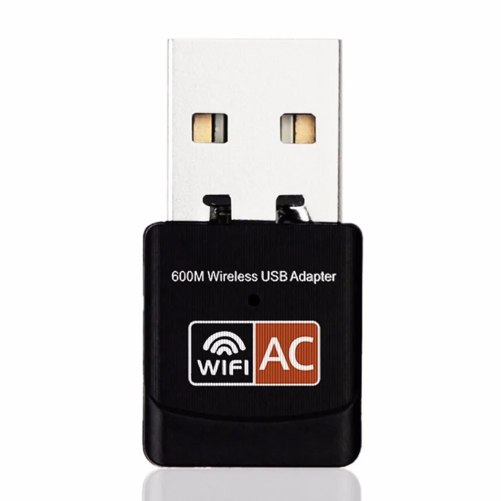 2,4 ГГц 5 ГГц беспроводной Wifi адаптер компьютерная сетевая карта AC600Mbps USB WiFi антенный двухчастотный, Компактный ПК WiFi адаптер